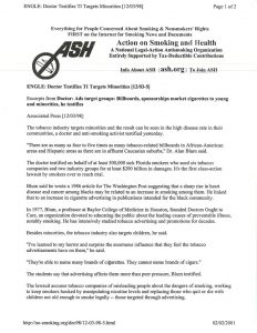 1998 12 03 ASH Press Release Dr Testifies Industry Targets Minorities Pg 1 1