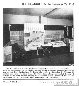 1953 12 26 Tobacco Leaf Parliament Booth at AMA Clinical Session