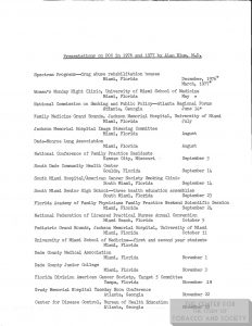 1976 1977 List of AB Presentations on DOC