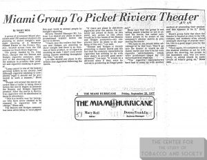 1977 09 23 Miami Hurricane Miami Group to Picket Riviera Theater