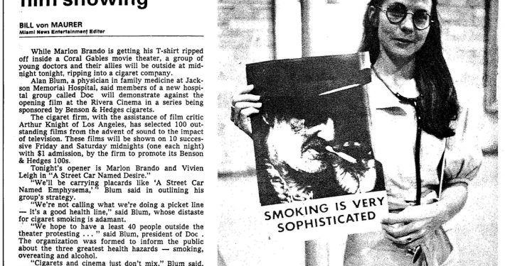 1977 09 23 Miami News MDs Plan to Protest Cig Firms Film Showing