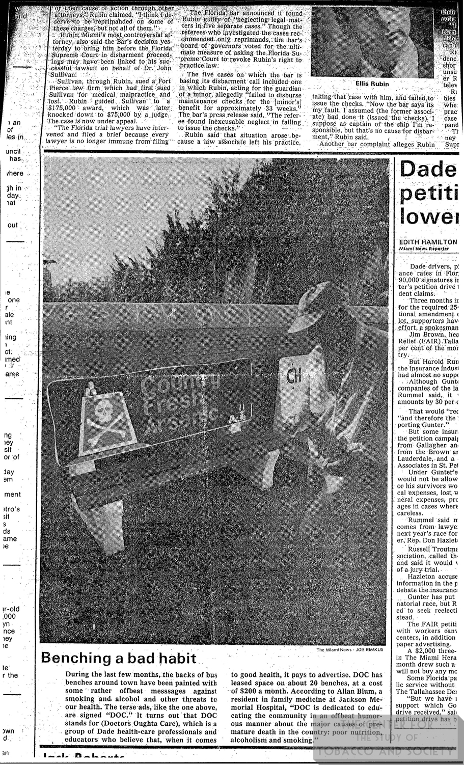 1977 Miami News Benching a Bad Habit