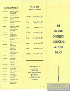 1977 Natl. Commission on Smoking Regional Forum Brochure