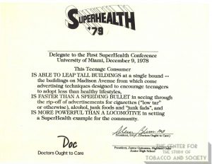 1978 12 09 SuperHealth 79 Conf Delegate Certificate