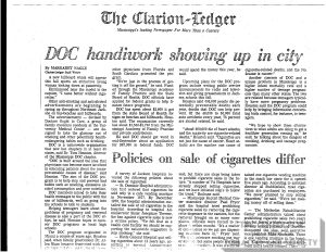 1978 Clarion Ledger DOC Handiwork Showing Up in City