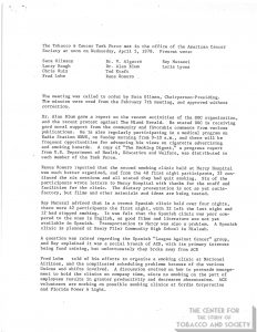 1978 Tobacco Cancer Task Force Meeting Minutes