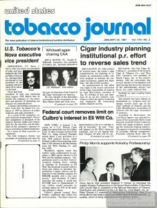 1981 01 22 US Tobacco Journal Cigar Industry Planning PR Effort