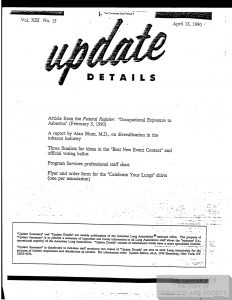 1990 04 13 ALA Update Details Report on Diversification in Tobacco Industry