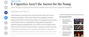 2017 09 14 WSJ Blum E Cigarettes Aren’t the Answer for the Young