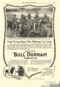 1917 American Magazine Bull Durham Tobacco Ad Utah Troops