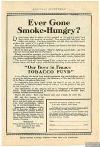 1918 02 Natl Sportsman Our Boys in France Tobacco Fund Ad