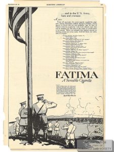 1918 09 28 Scientific American Fatima Ad In the US Army