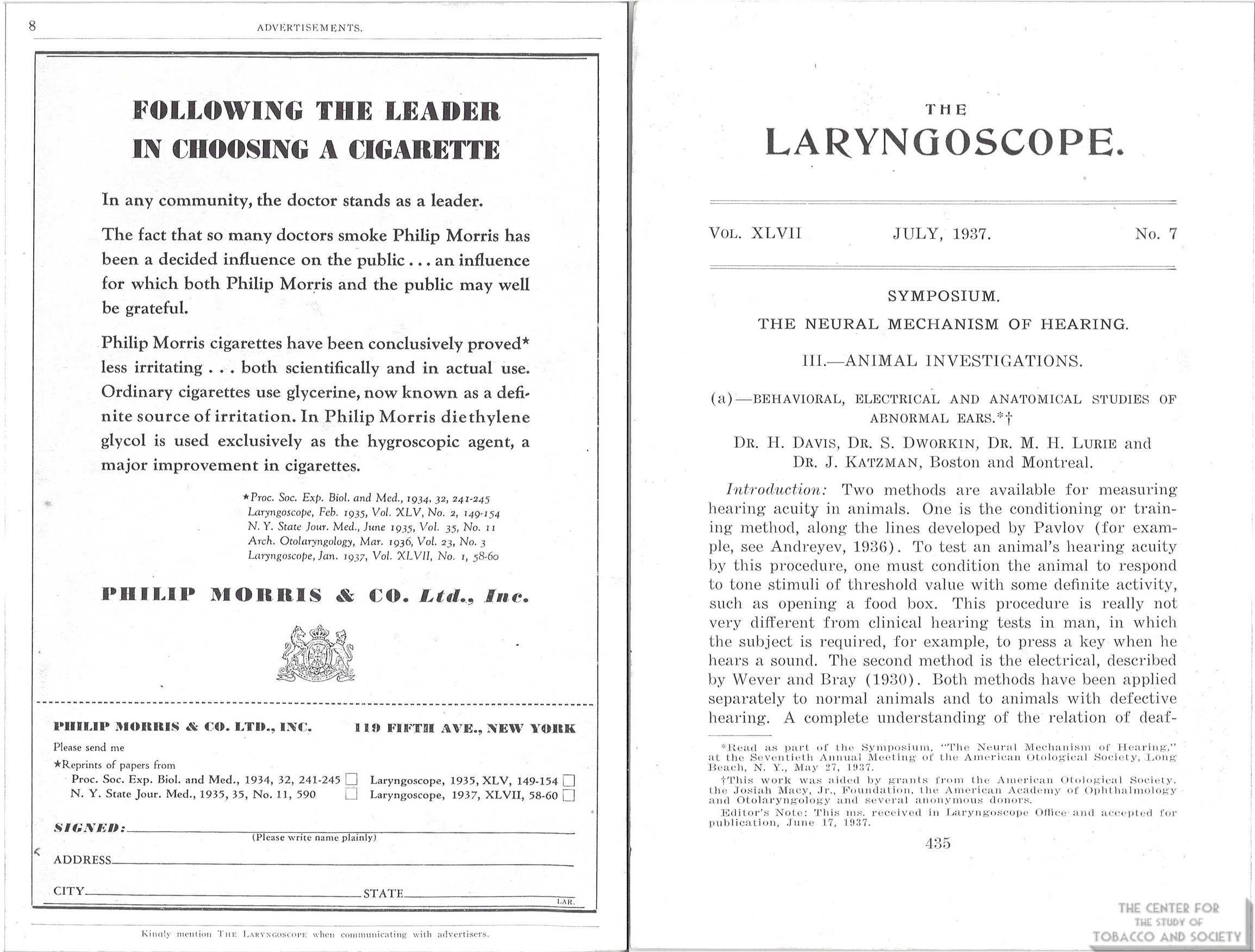 1937 07 The Laryngoscope PM Ad Following the Leader wm
