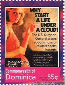Dominica postage stamp commemorating the U.S. Surgeon General’s Report on Smoking and Health