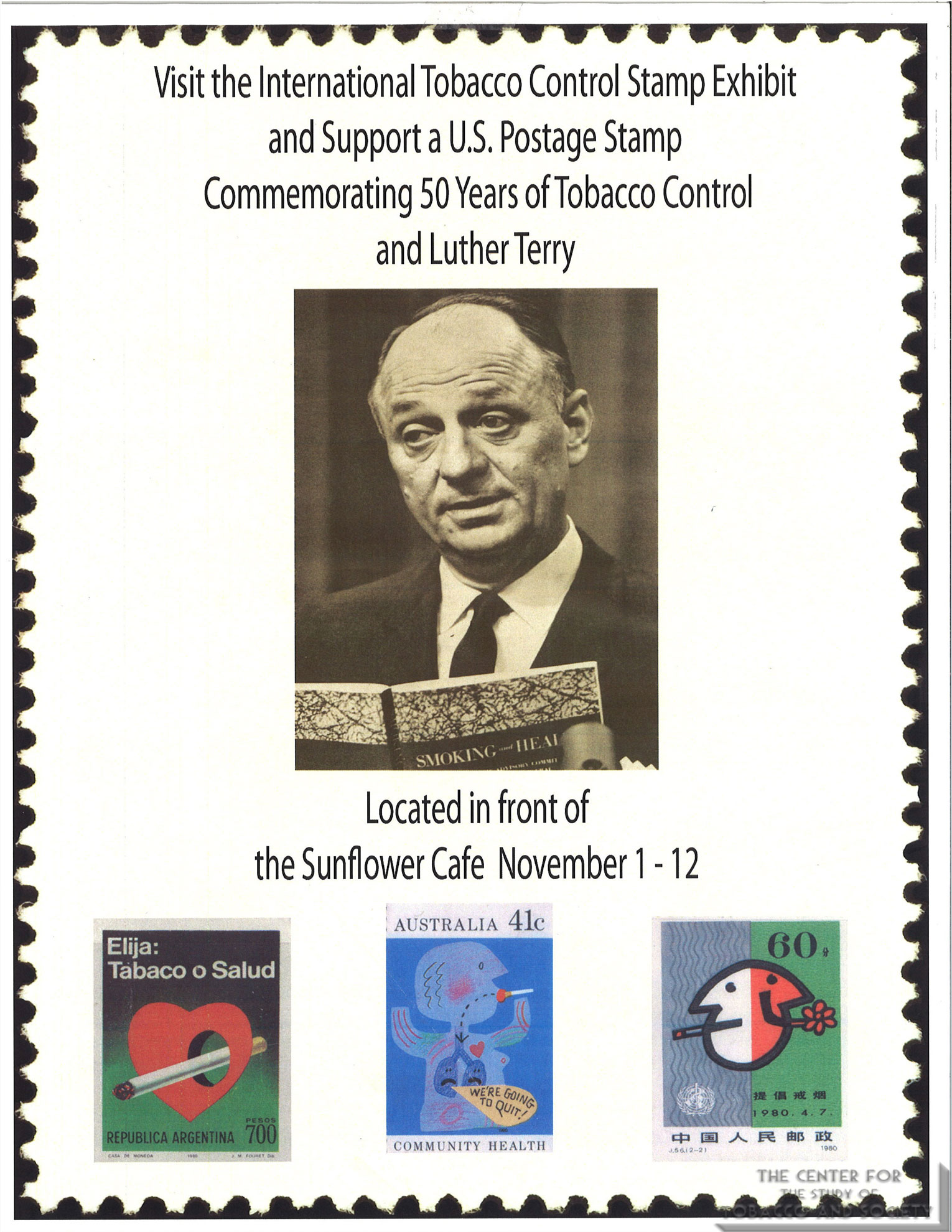 2010-11-01- Roswell Park Flyer - Anti-Smoking Stamps Exhibit