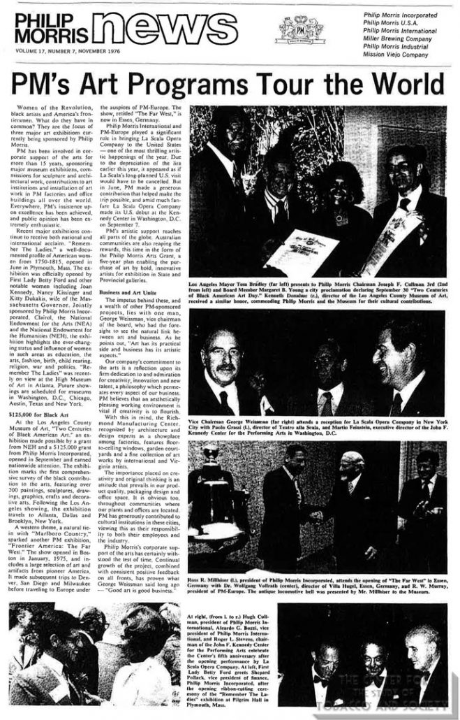 1976-11 - Philip Morris News - PM's Art Program Tours the World