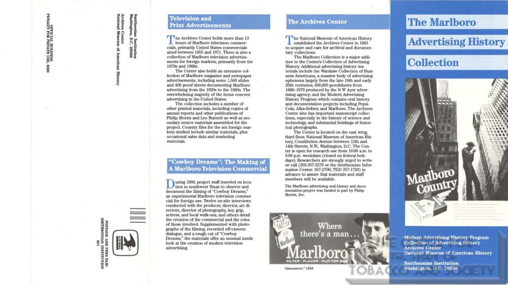 1988 - Brochure The Marlboro History Advertising Collection, Smithsonian Institution Archives Center_Page_1