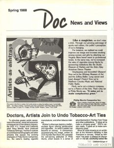 1988 Doctors, artists join to un-do tobacco-art ties, DOC newsletter _Page_1