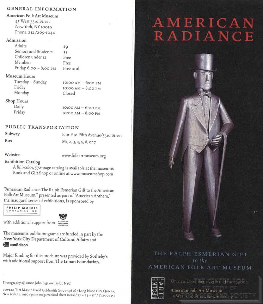 2001-2002 - American Folk Art Museum - Philip Morris -American Radiance