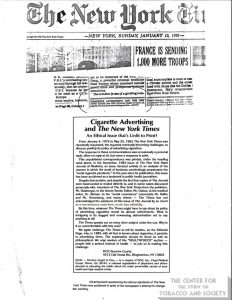 1985-01-13- NY Times - Cig Advertising & NY Times (DOC Ad)