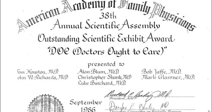 1986- AAFP Outstanding Scientific Exhibit Award