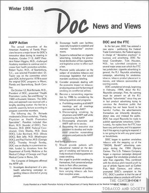 1986, Winter- DOC News & Views