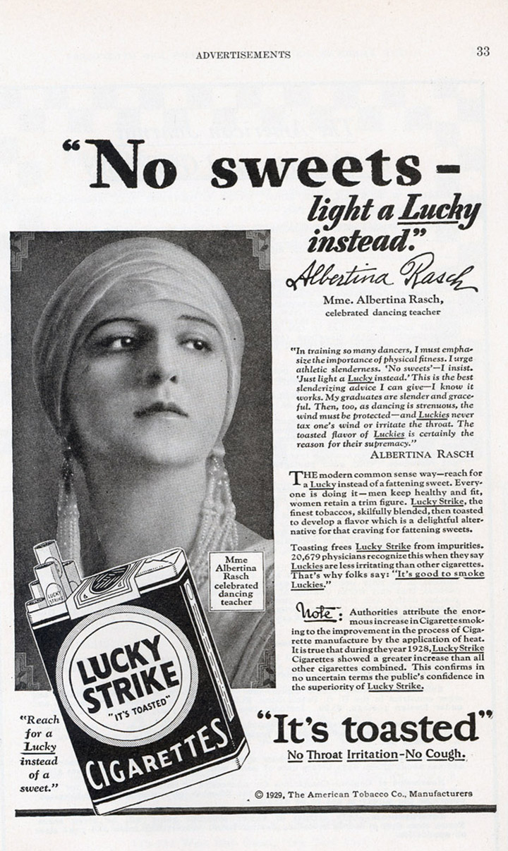 Unidentified Model in advertisement for Lucky Strike cigarettes - NYPL  Digital Collections