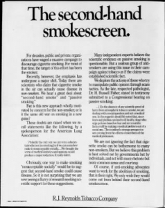 1985 06 06 WA Post RJ Reynolds Ad 2nd Hand Smokescreen 1